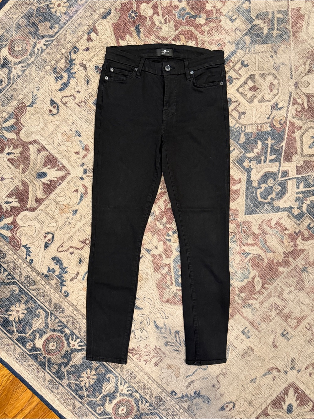 7 Jeans - Black Skinny Ankle Jeans
